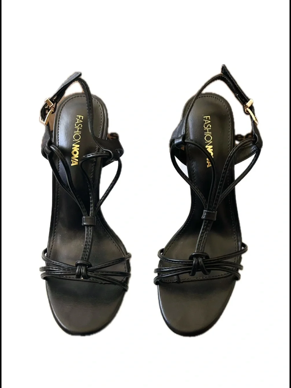 Fashion Nova Black Strappy Heels - Picture 1 of 5